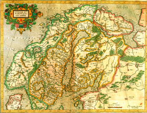 Меркатор, Герард Карта Скандинавии и северо-запада России. Ист. Atlas sive cosmographicae … Дуйсбург, 1595 г.