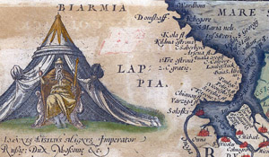 Россия, Московия и Тартария.  Лондон. 1562 г. Фрагмент карты Антония Дженкинсона.